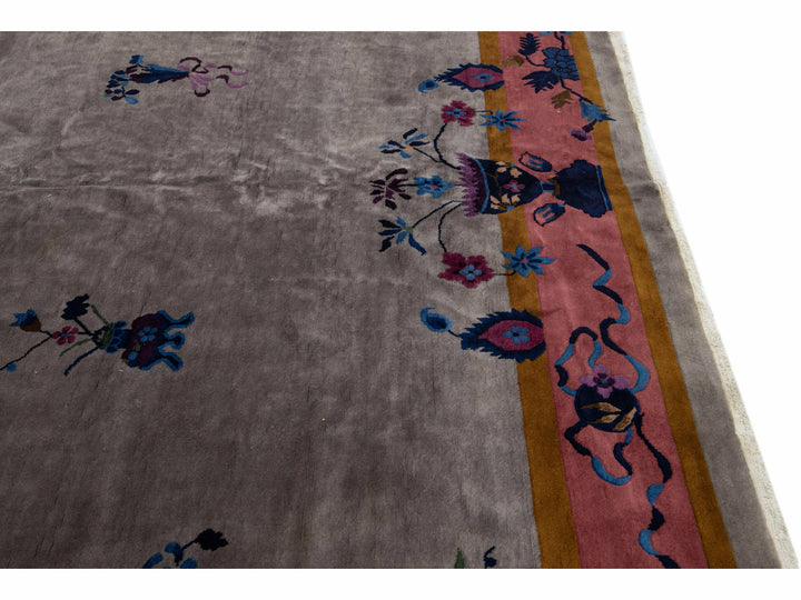 Antique Art Deco Chinese Rug 9 X 12