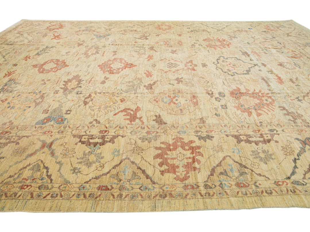 Modern Sultanabad Wool Rug 13 X 19