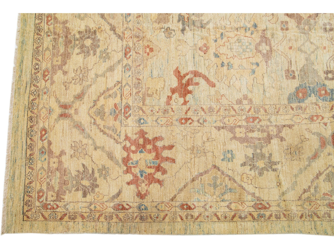 Modern Sultanabad Wool Rug 13 X 19