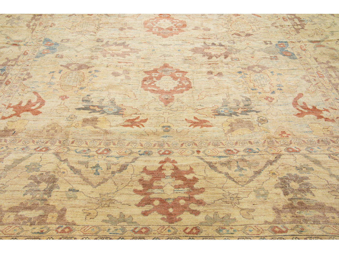 Modern Sultanabad Wool Rug 13 X 19