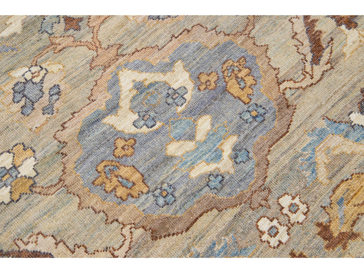 Modern Sultanabad Wool Rug 13 X 19