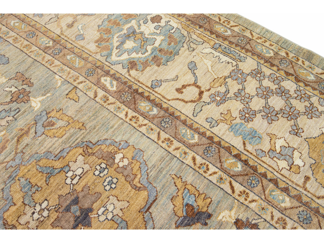 Modern Sultanabad Wool Rug 13 X 19