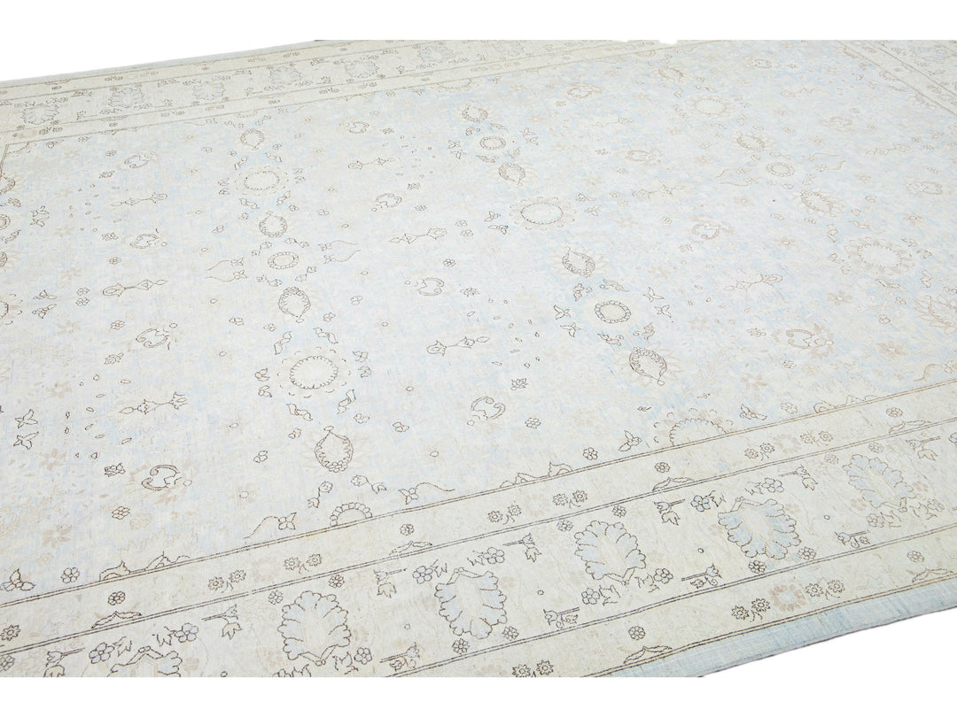 Modern Tabriz Wool Rug 9 X 12