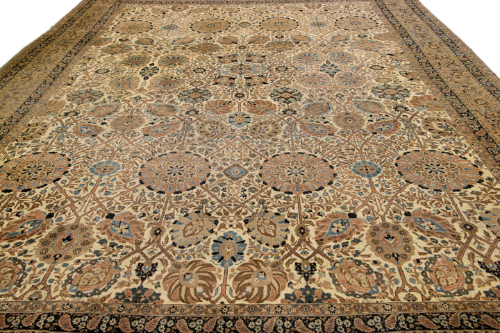 19th Century Antique Tabriz Rug 13 X 18