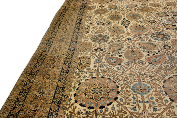 19th Century Antique Tabriz Rug 13 X 18