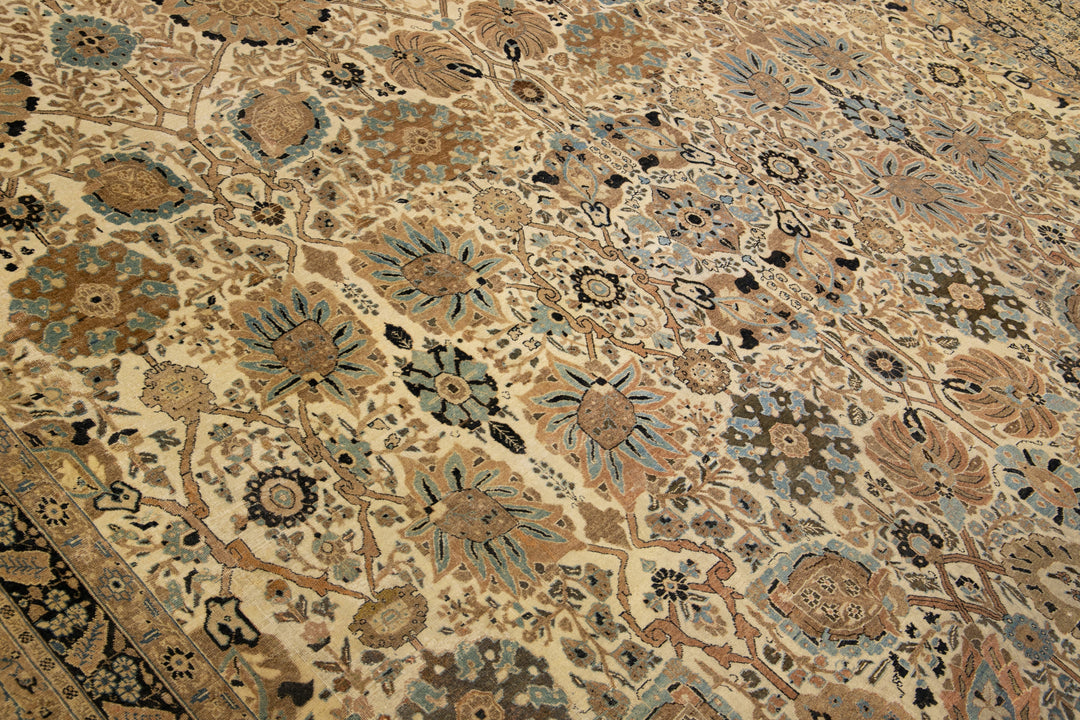 19th Century Antique Tabriz Rug 13 X 18