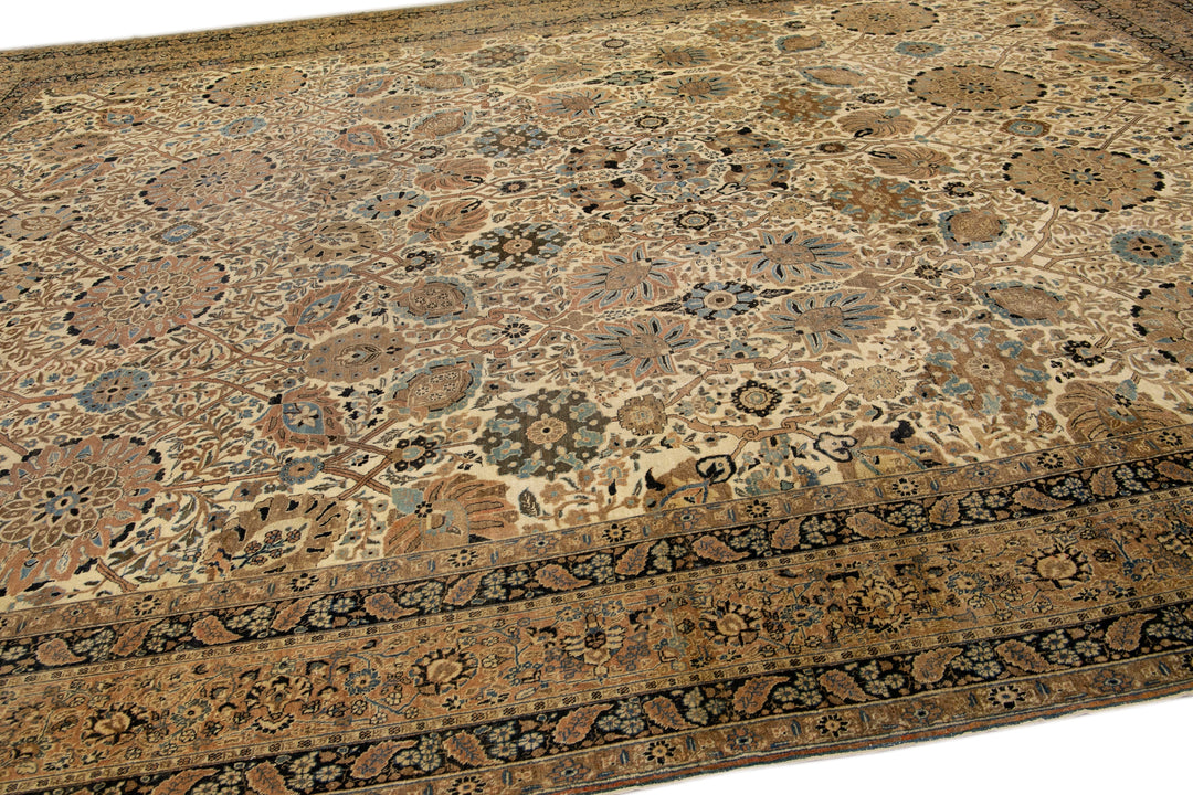 19th Century Antique Tabriz Rug 13 X 18