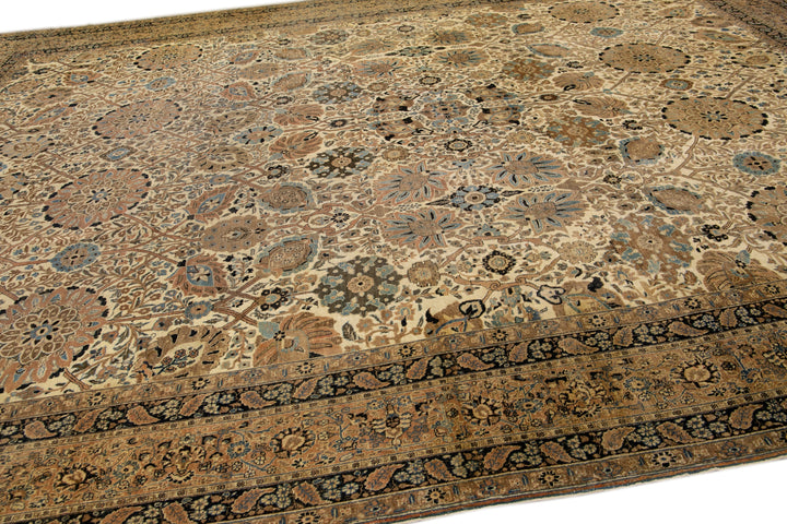 19th Century Antique Tabriz Rug 13 X 18
