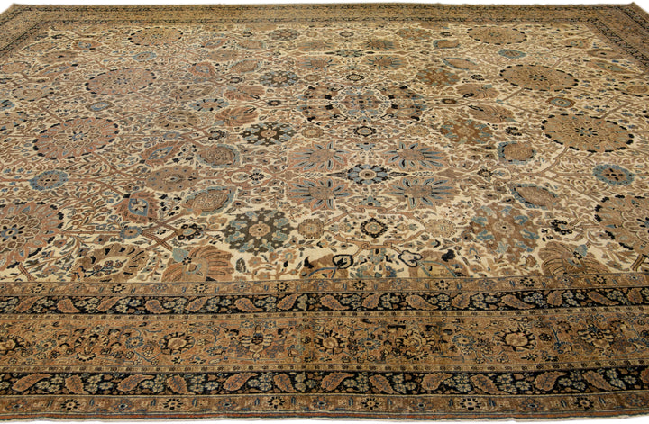 19th Century Antique Tabriz Rug 13 X 18