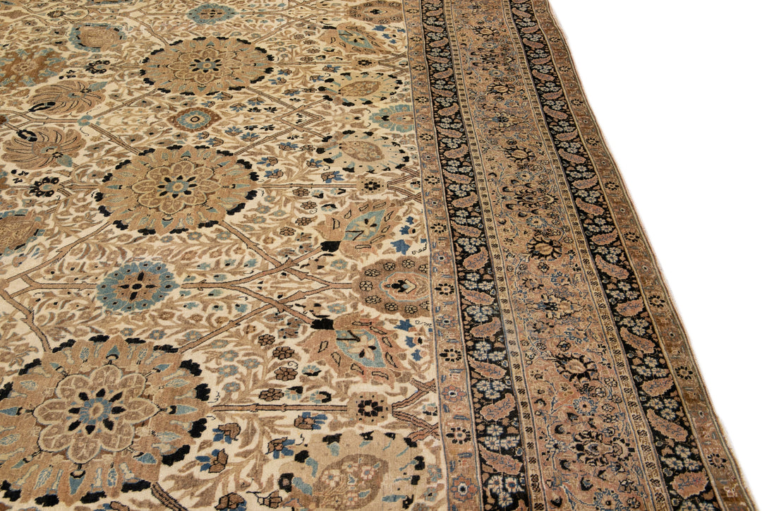 19th Century Antique Tabriz Rug 13 X 18