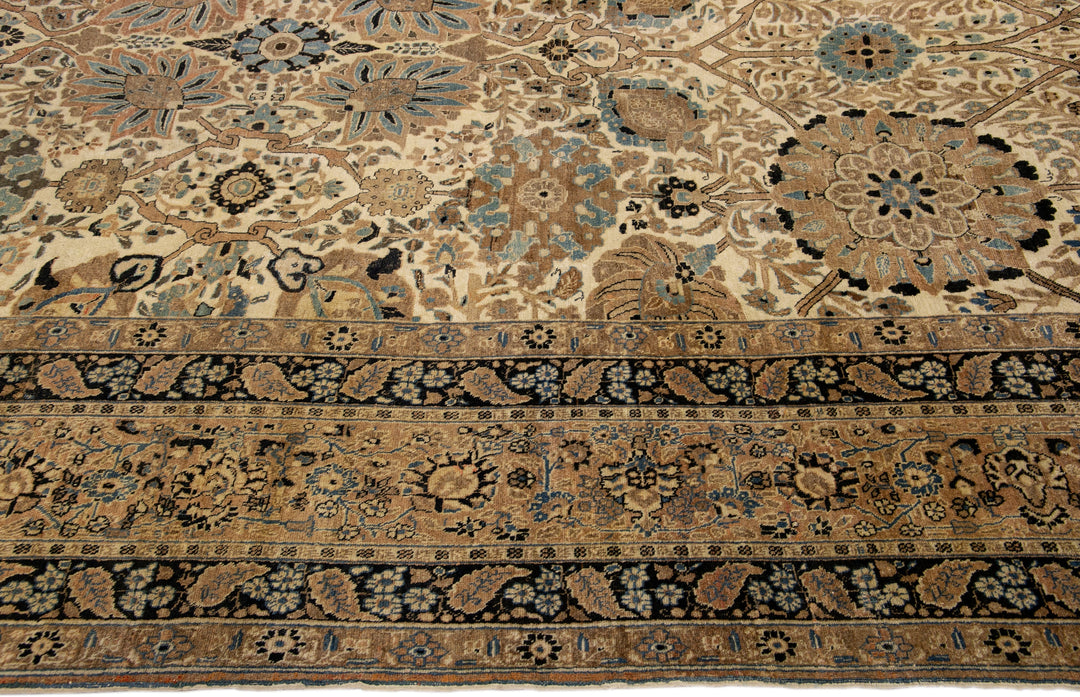 19th Century Antique Tabriz Rug 13 X 18