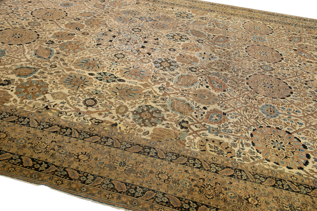 19th Century Antique Tabriz Rug 13 X 18