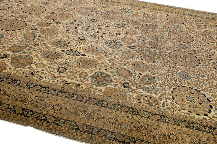 19th Century Antique Tabriz Rug 13 X 18