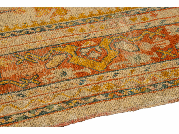 Antique Oushak Wool Rug 10 X 12