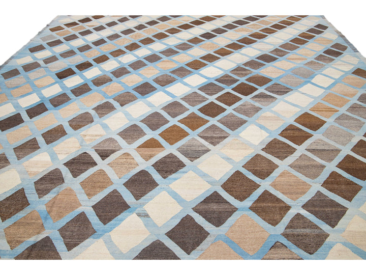 Modern Kilim Wool Rug 12 X 18