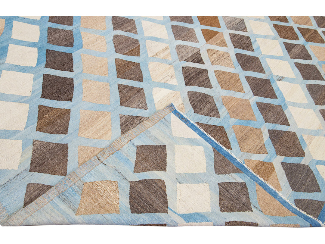 Modern Kilim Wool Rug 12 X 18