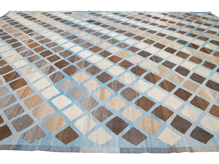 Modern Kilim Wool Rug 12 X 18