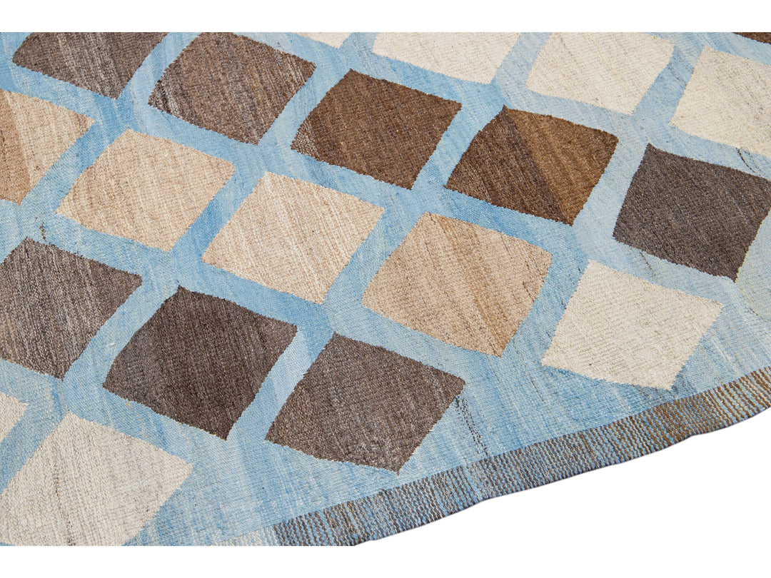 Modern Kilim Wool Rug 12 X 18