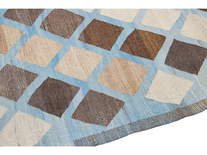 Modern Kilim Wool Rug 12 X 18