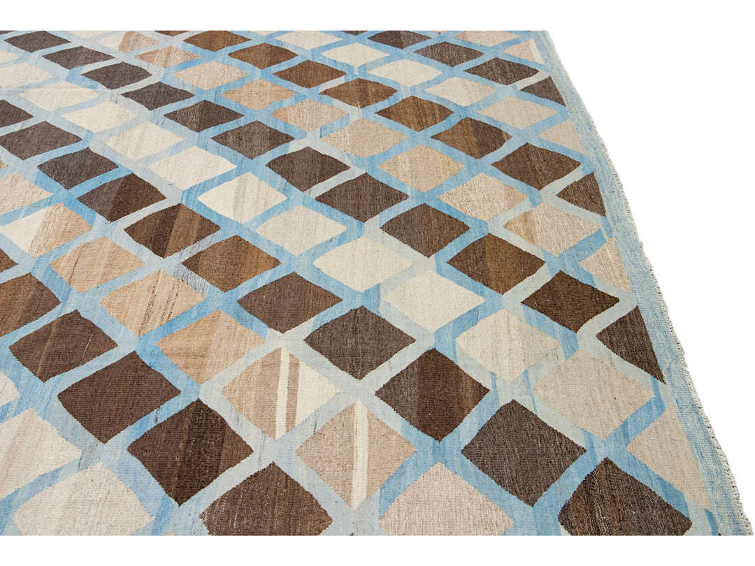 Modern Kilim Wool Rug 12 X 18