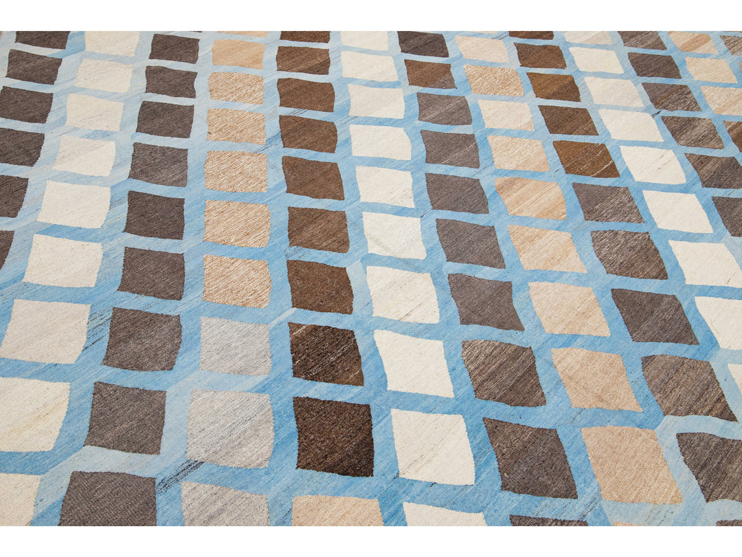 Modern Kilim Wool Rug 12 X 18