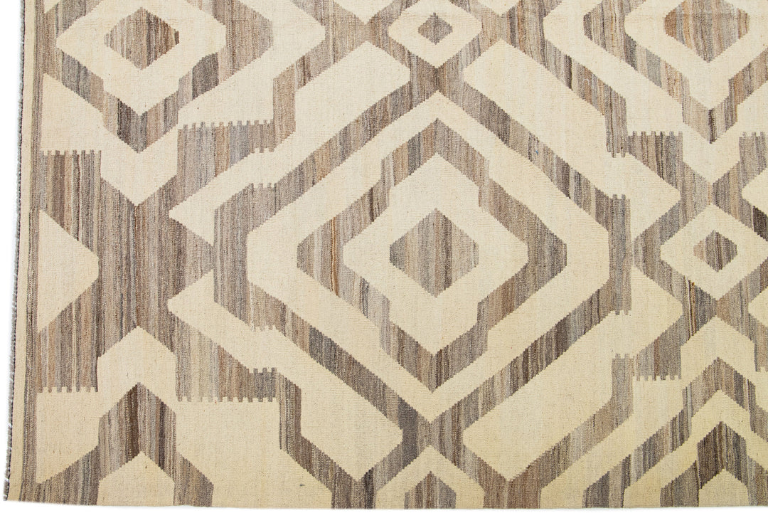 Modern Kilim Wool Rug 12 X 15