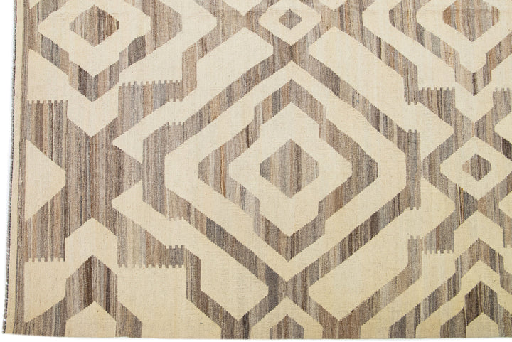 Modern Kilim Wool Rug 12 X 15