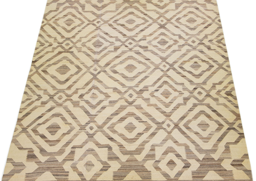 Modern Kilim Wool Rug 12 X 15