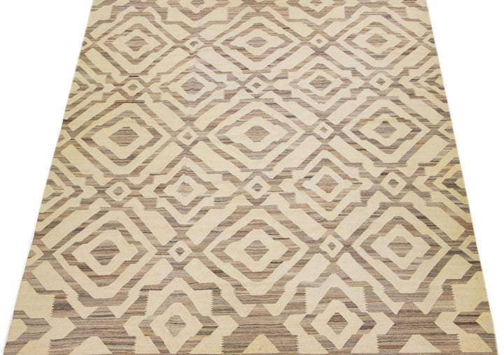 Modern Kilim Wool Rug 12 X 15