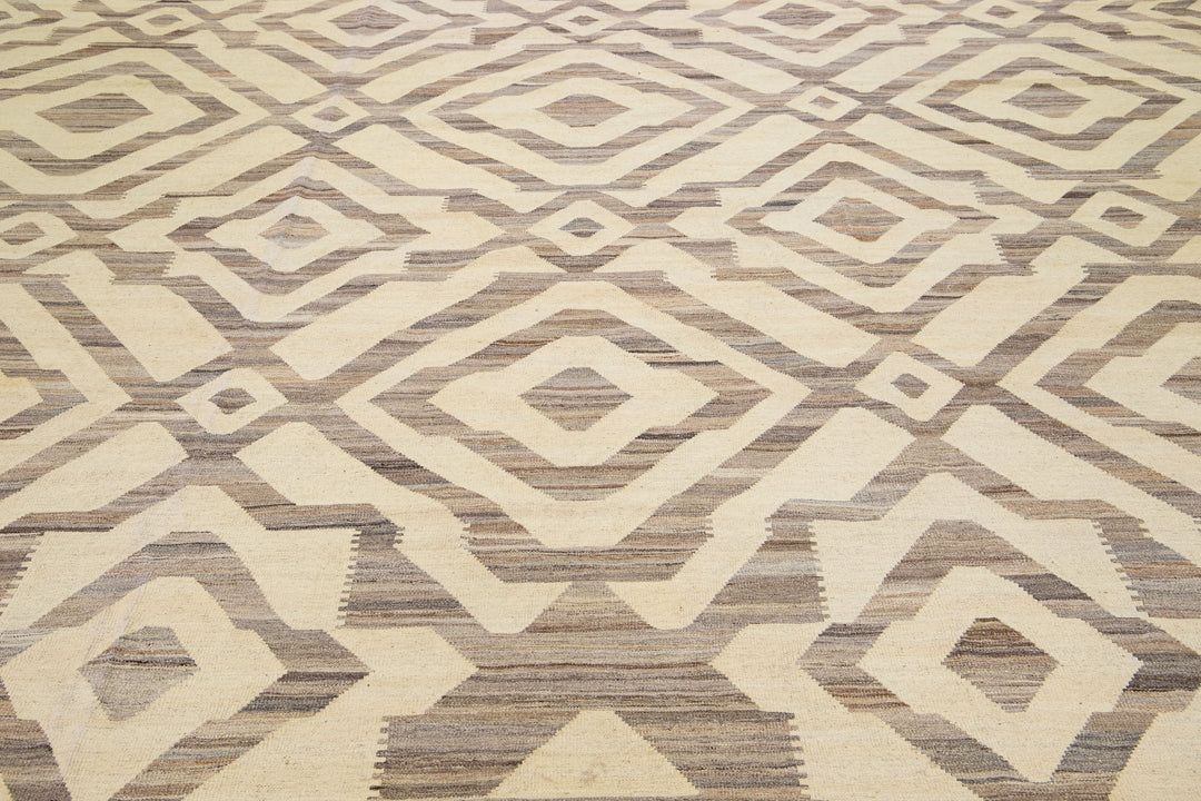 Modern Kilim Wool Rug 12 X 15
