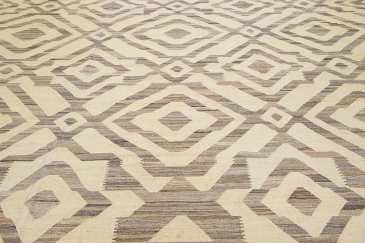 Modern Kilim Wool Rug 12 X 15