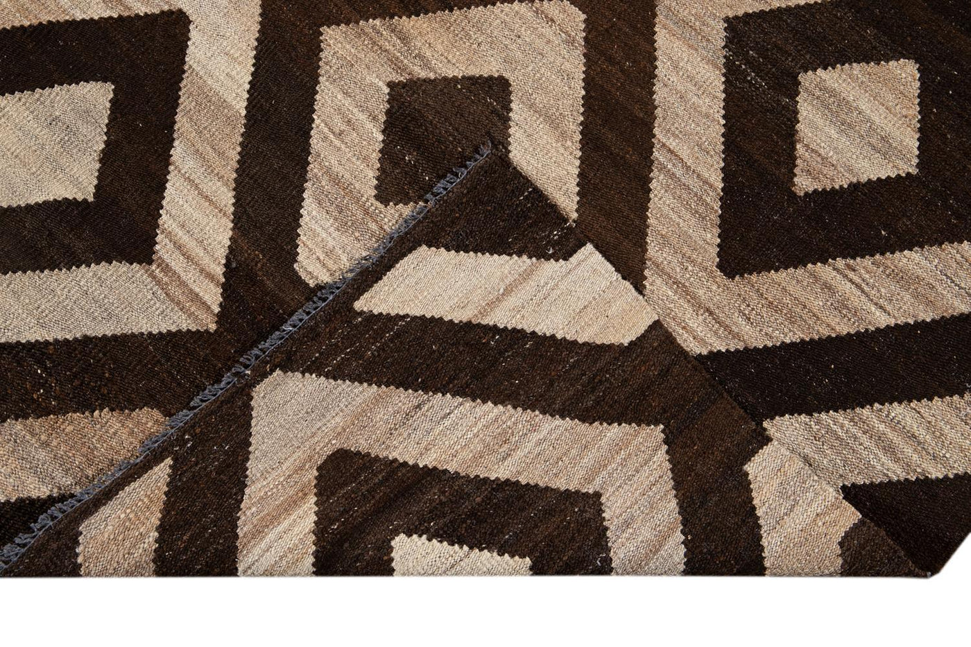 Contemporary Turkish Kilim Wool Rug 10 X 14