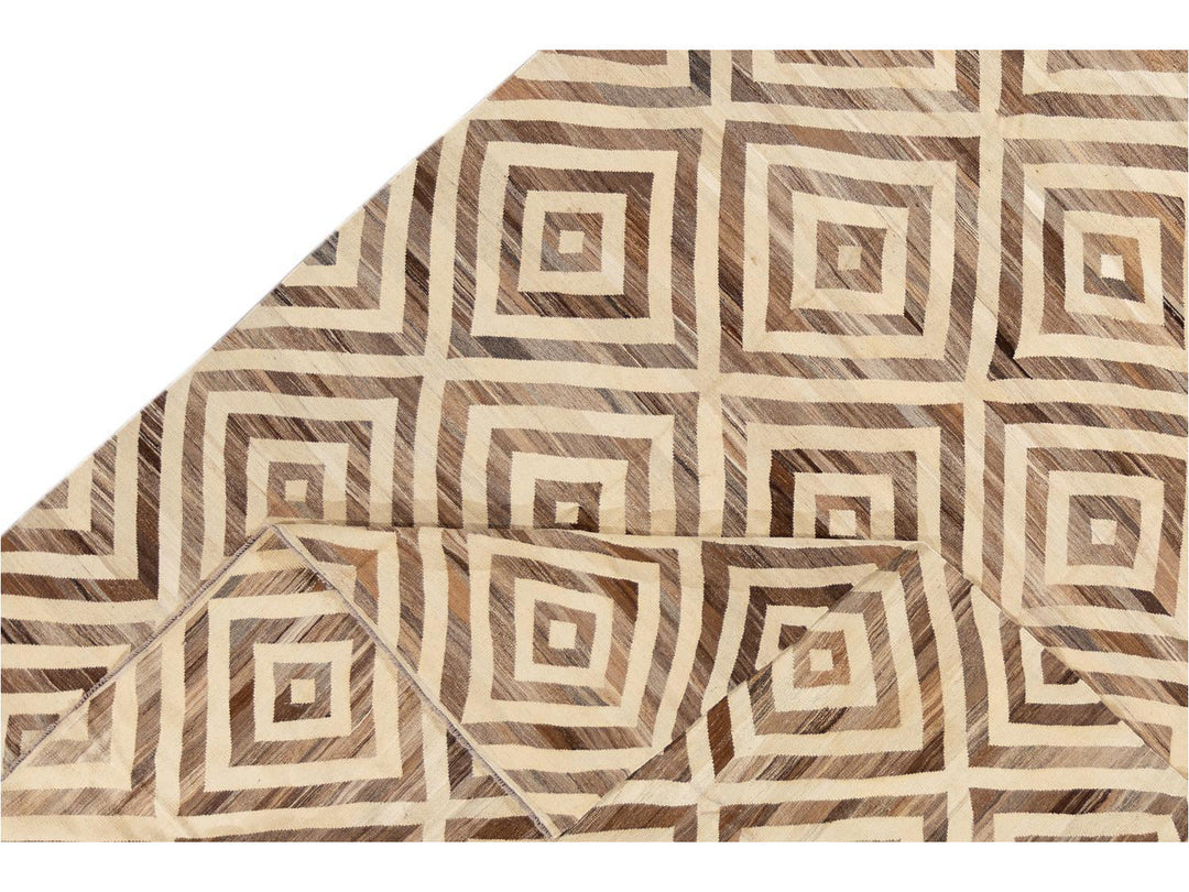 Modern Kilim Wool Rug 9 X 12