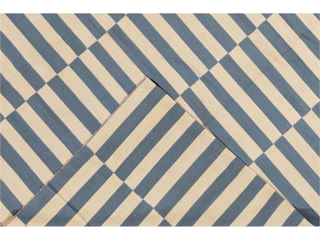 Modern Striped Flatweave Kilim Rug 9 X 12