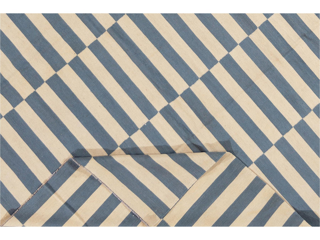 Modern Striped Flatweave Kilim Rug 9 X 12