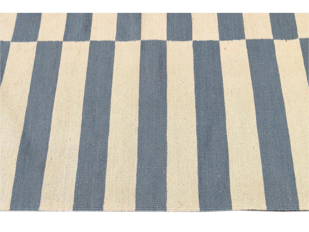 Modern Striped Flatweave Kilim Rug 9 X 12