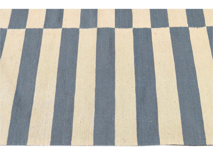 Modern Striped Flatweave Kilim Rug 9 X 12