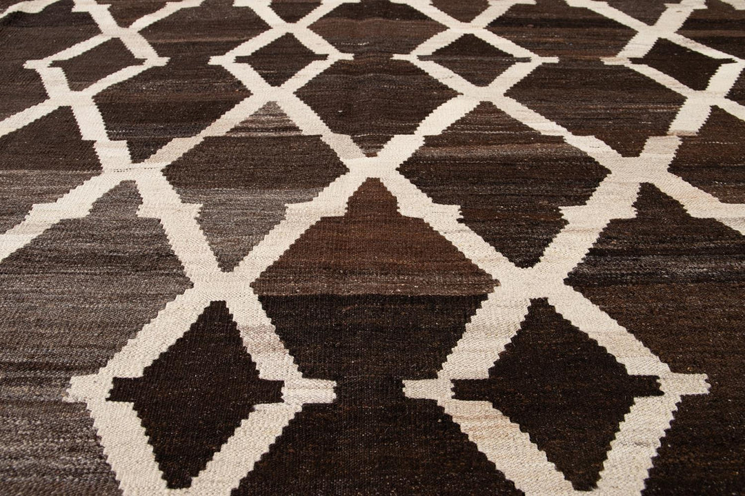 Contemporary Flatweave Kilim Wool Rug 9 X 10