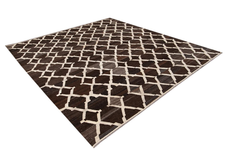 Contemporary Flatweave Kilim Wool Rug 9 X 10