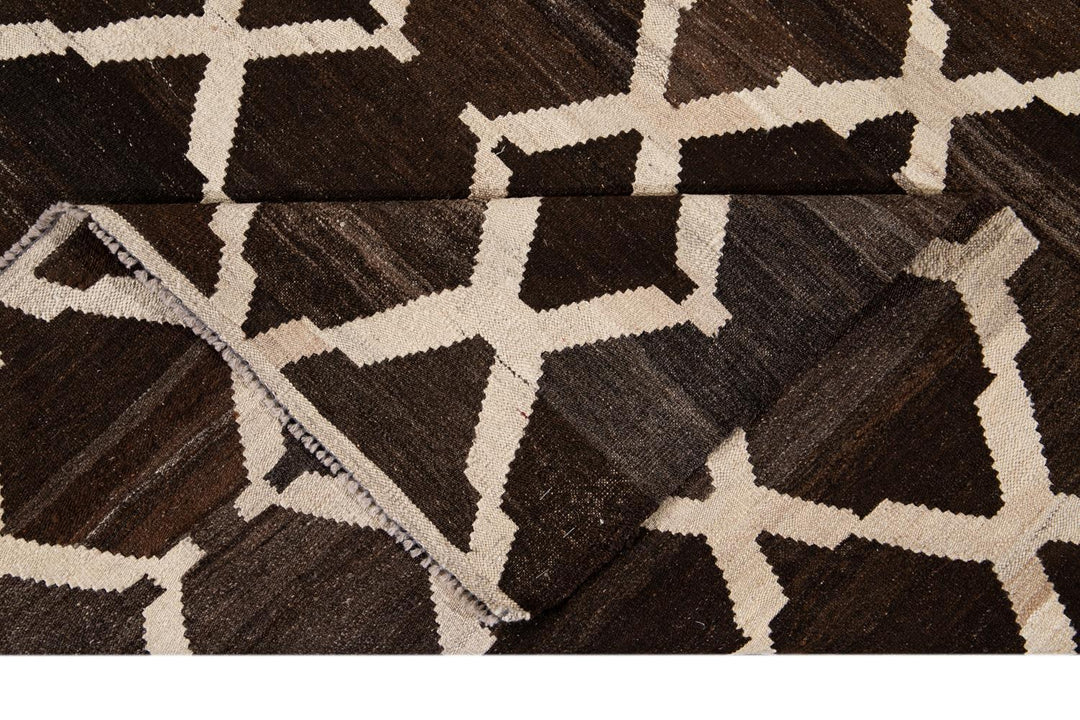 Contemporary Flatweave Kilim Wool Rug 9 X 10