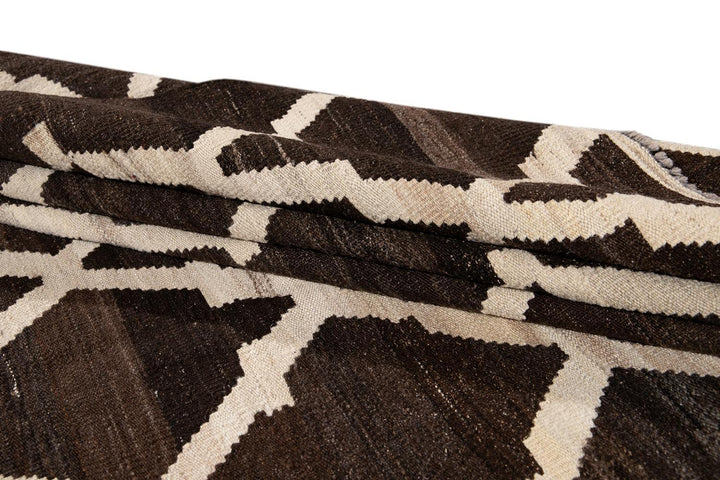 Contemporary Flatweave Kilim Wool Rug 9 X 10