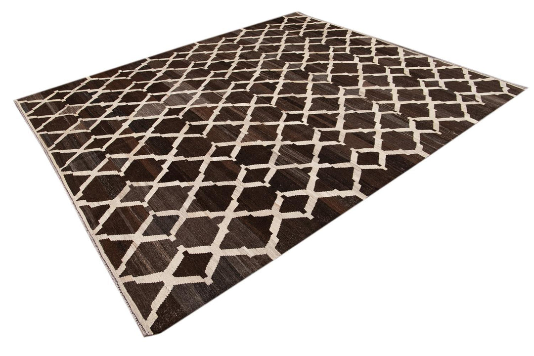Contemporary Flatweave Kilim Wool Rug 9 X 10