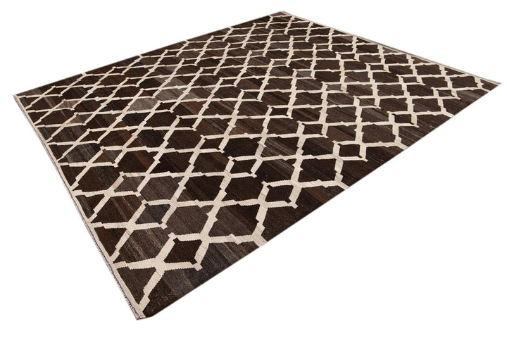 Contemporary Flatweave Kilim Wool Rug 9 X 10