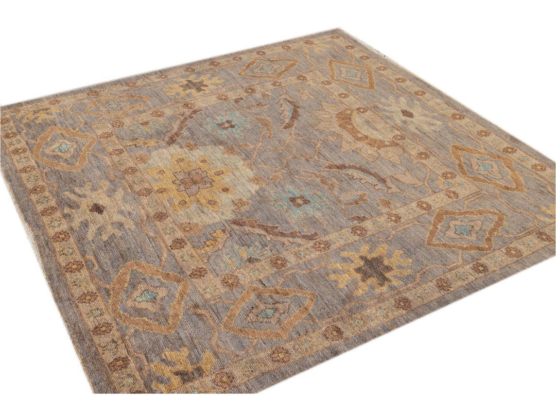 Modern Square Sultanabad Rug 6 X 6