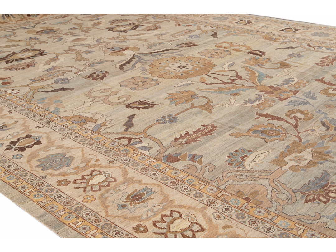 Modern Sultanabad Wool Rug 14 X 22