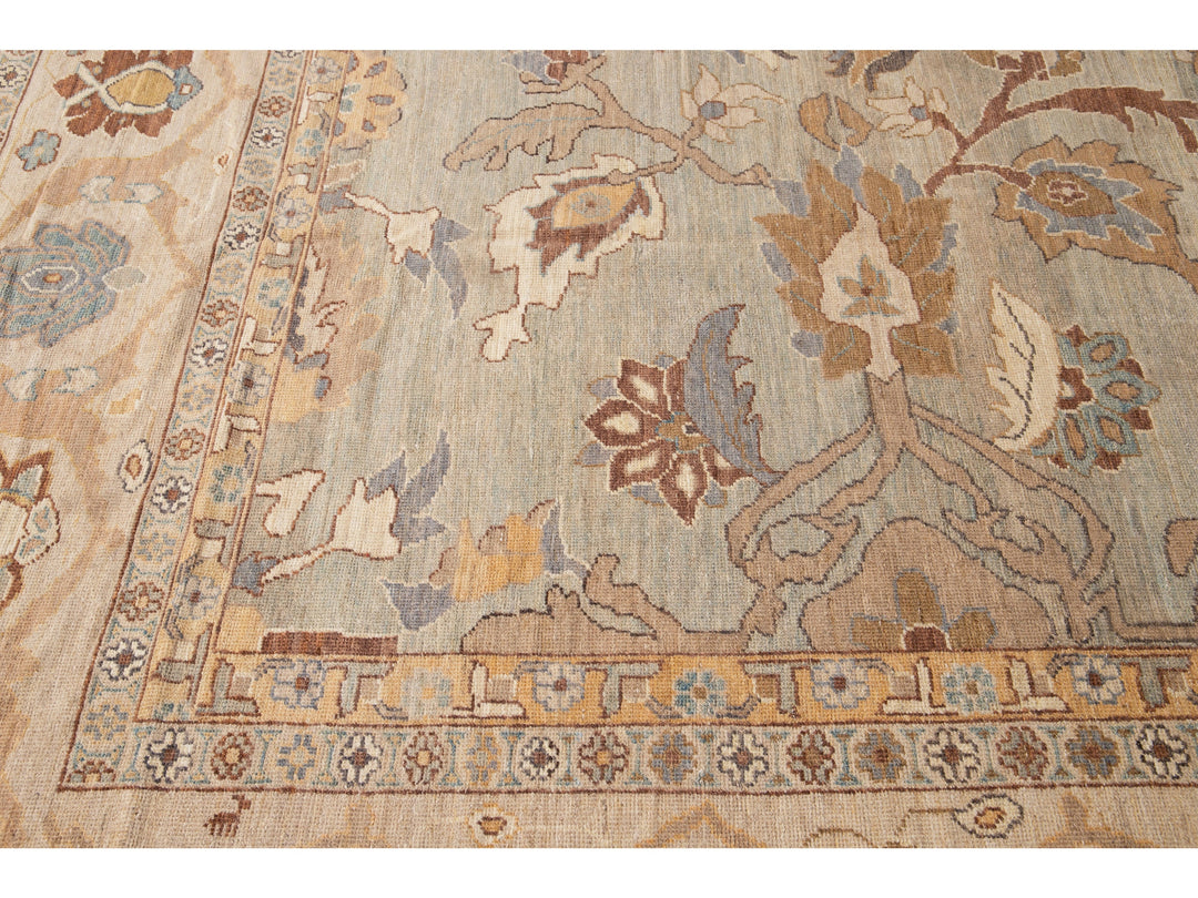 Modern Sultanabad Wool Rug 14 X 22