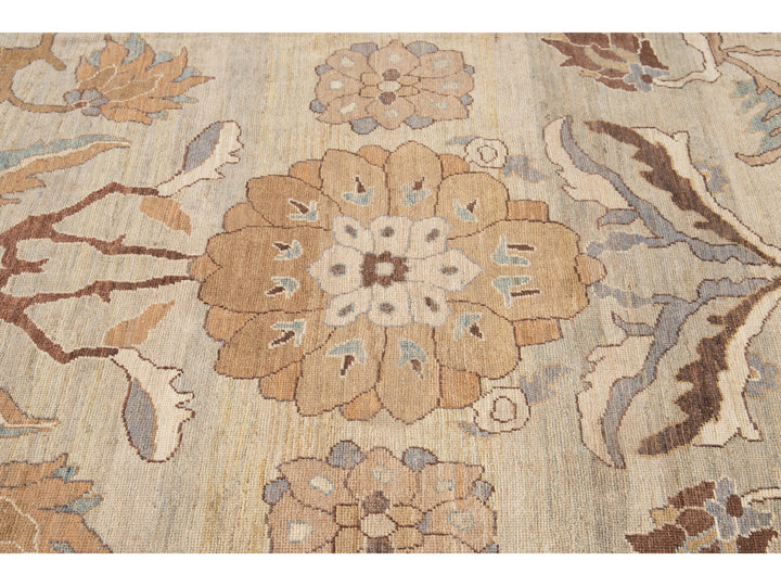 Modern Sultanabad Wool Rug 14 X 22