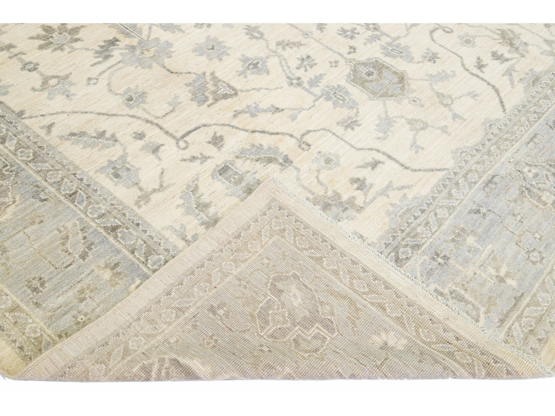 Modern Oushak Wool Rug 10 X 14