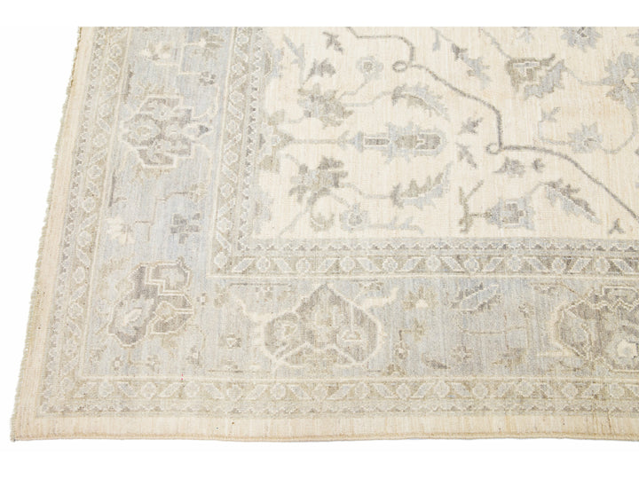 Modern Oushak Wool Rug 10 X 14