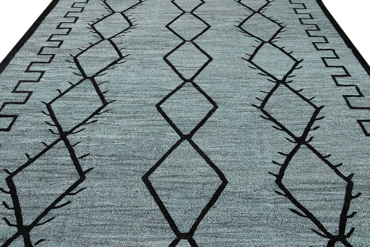 Modern Flatweave Wool Kilim Rug 10 X 12